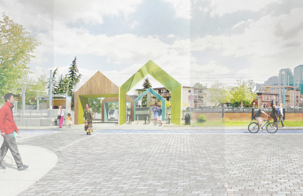 Precedent Enhanced Streetscape interface with Sunnyside LRT Station